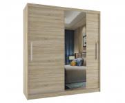 Šatní skříň se zrcadlem AVEIRO 133x218 cm DUB SONOMA